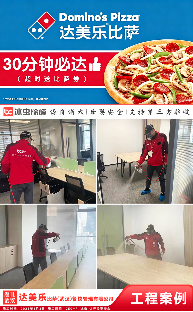 冰虫除甲醛案例-湖北武汉江岸区-达美乐比萨